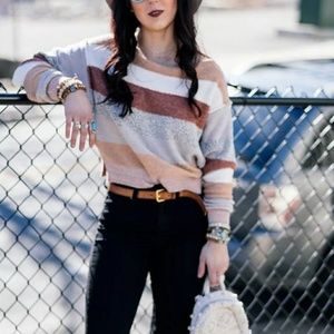 Free People stripe sweater NWT medium